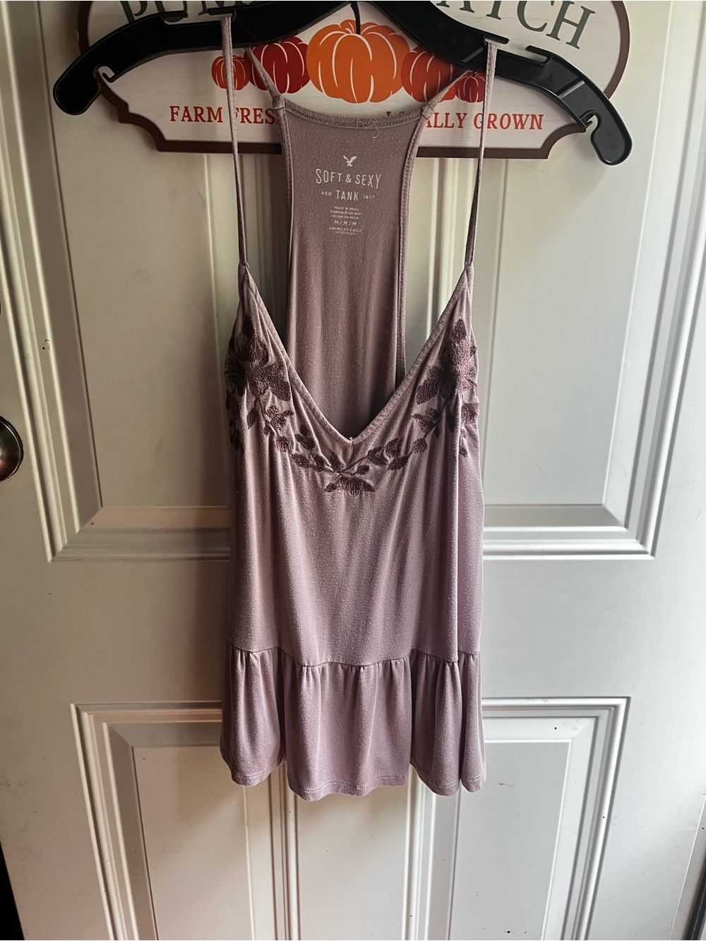 American Eagle Lavender Soft & Sexy Embroidered Tank Chemise
